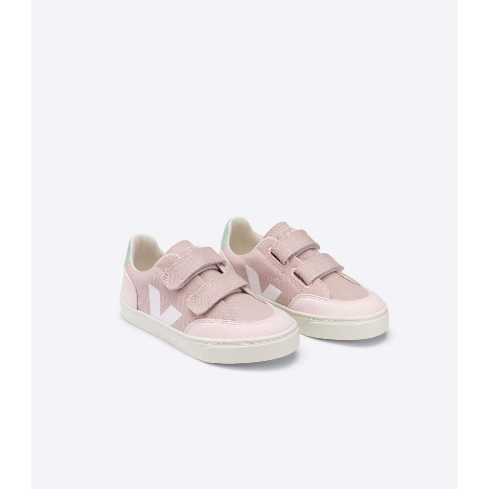 Kids' Veja V-12 CANVAS Sneakers Pink | SG 872NWY